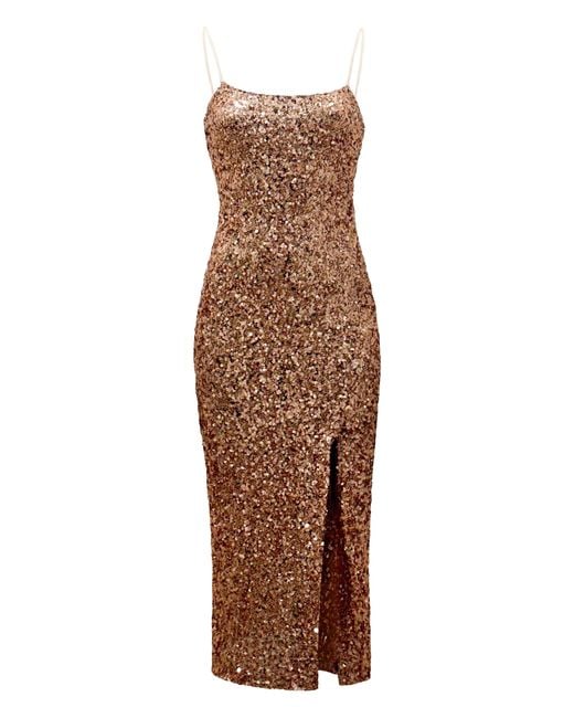 Why Mary Brown Sequinned Evening Dress