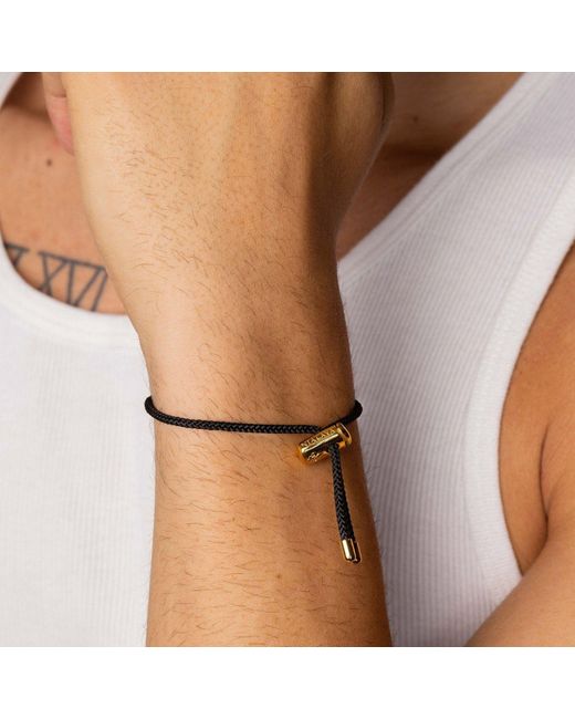 Nialaya Brown String Bracelet With Adjustable Lock for men
