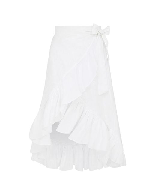 Lisa The Label White Le Jardin Tiger Lily Wrap Skirt