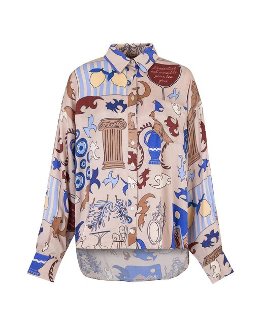 Iodes Blue Athens Oversized Shirt