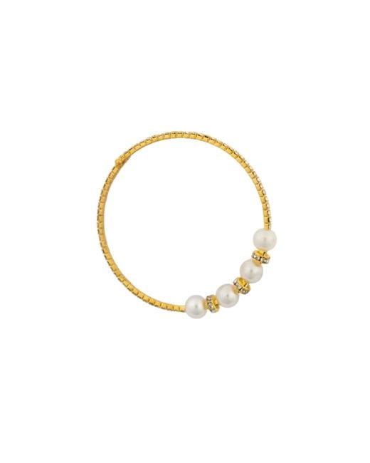 Saachi Metallic Pearl & Crystal Bangle