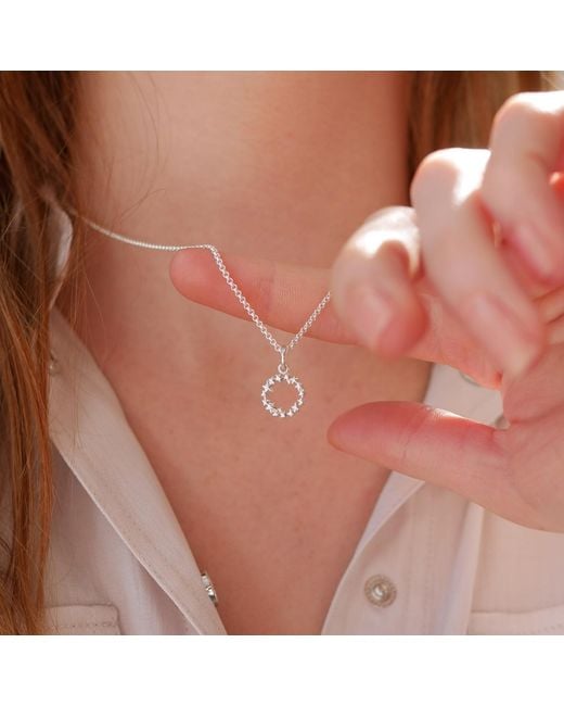 Lily Charmed Metallic Sterling Circle Star Cluster Charm Necklace