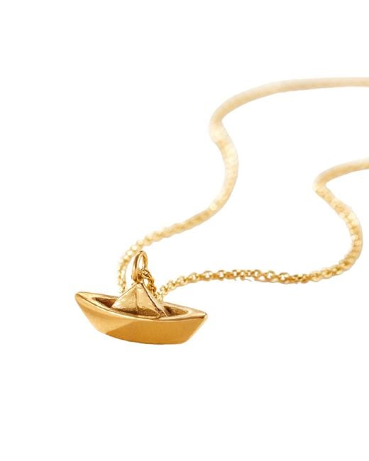 Posh Totty Designs Metallic Plated Origami Boat Charm Necklace