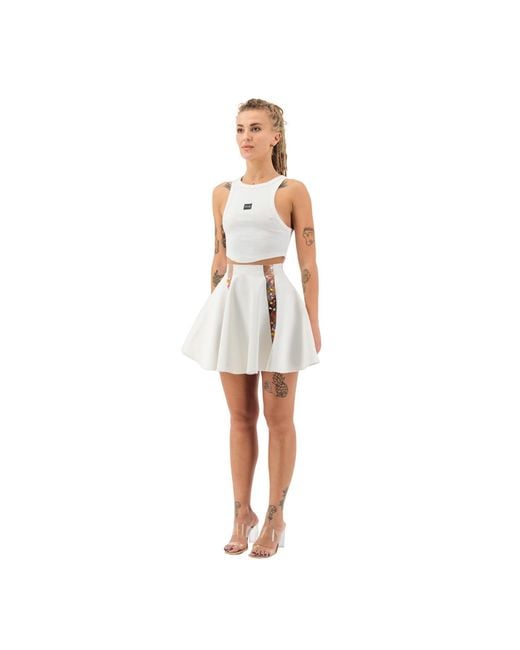 Úchè White Cropped Tank Top