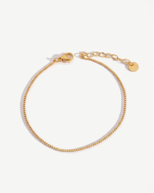 Elk & Bloom White Tiny 14K Keel Chain Link Bracelet