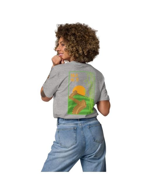 Anchor and Crew Gray Heather Great Wall Of China Landmark Organic Cotton T-Shirt