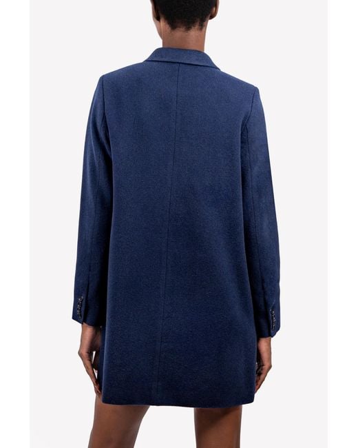 GUILLAUME ALEXANDRE Blue Tulips Pocketed Car Coat