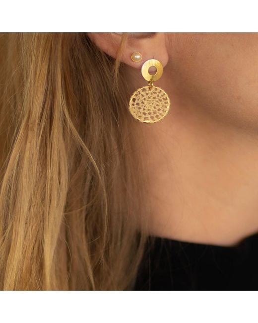 Nart Nature Making Art Metallic The Small Dreamcatcher Buriti Natural Fiber Earrings