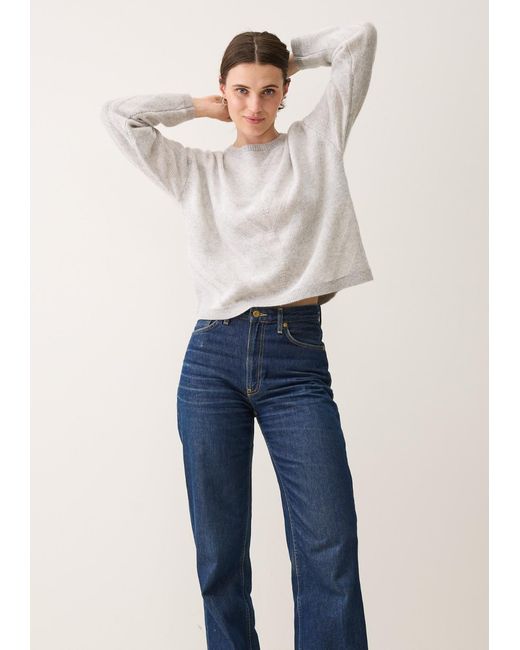 Loop Cashmere Gray Textured Chevron Sweater