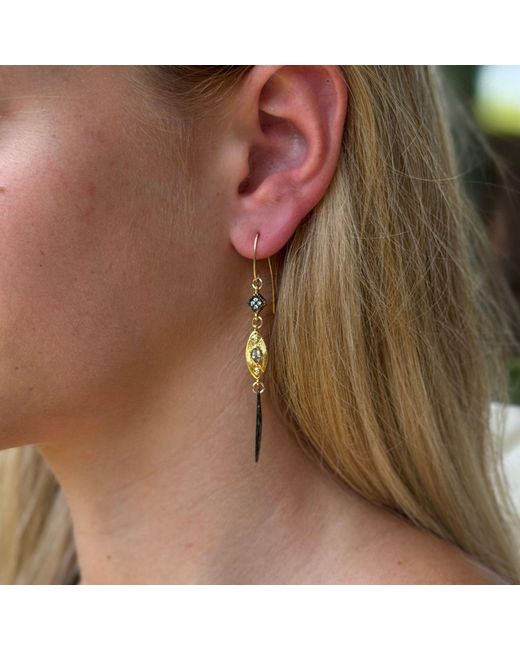 Rachel Nathan Metallic Angled Hook: Art Of Play Earrings