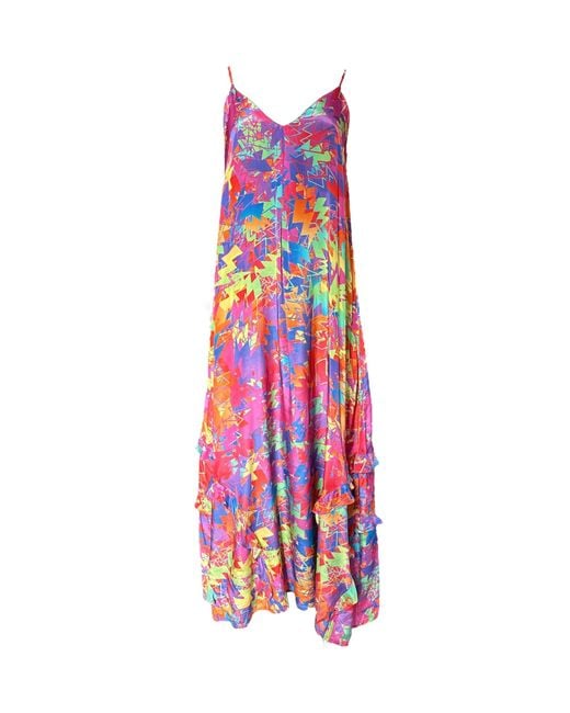 Any Old Iron White Pastel Lightning Ruffle Dress
