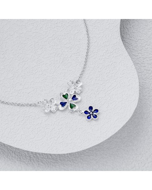 Far East Jewelry Blue Handmade Spring Elf Necklace & Enamel