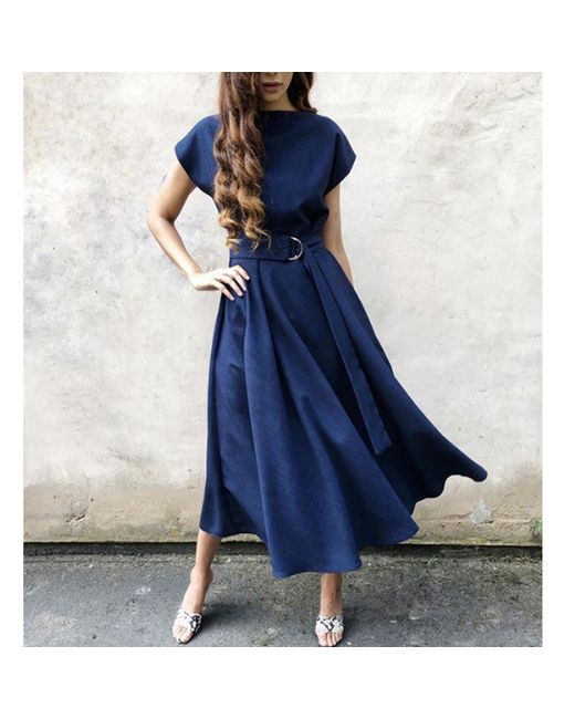 Meem Label Blue Stine Midi Dress