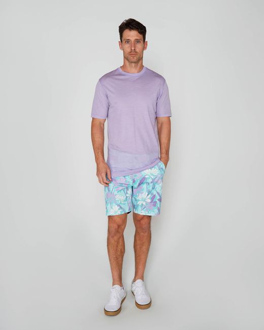 Lords of Harlech Purple Cassius Merino Jersey Crew Neck Shirt for men