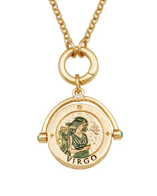 Fable England Metallic Virgo Zodiac Spinner Necklace