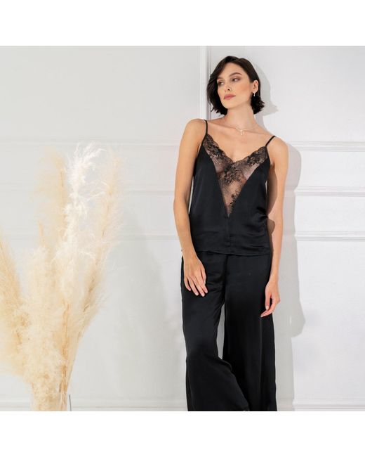 Oh!Zuza Black Satin Pajama Set