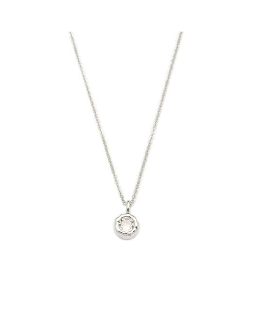 Classicharms Metallic Skyler Molten Mini Solitaire Clear Cz Pendant Necklace