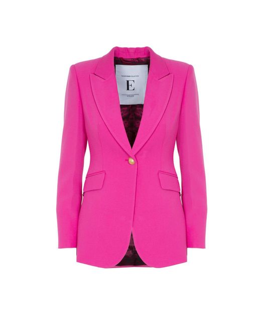 The Extreme Collection Single Breasted Premium Crepe Blazer Pink Paris