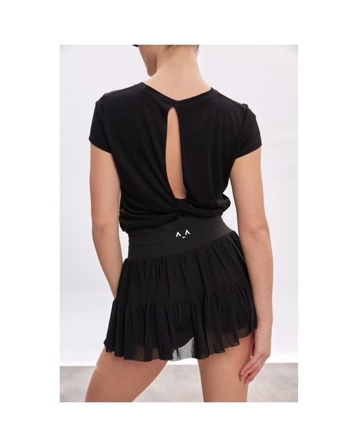 Altra Volta Black Open Back Twist Tee