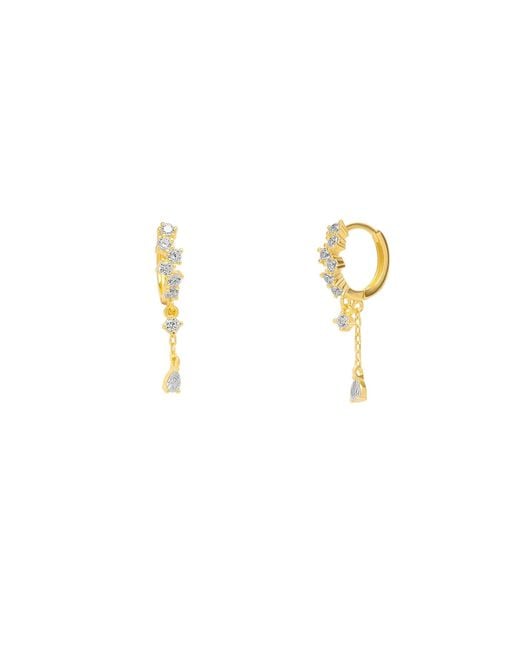 Spero London Metallic Dripping Sterling Huggie Drop Earring
