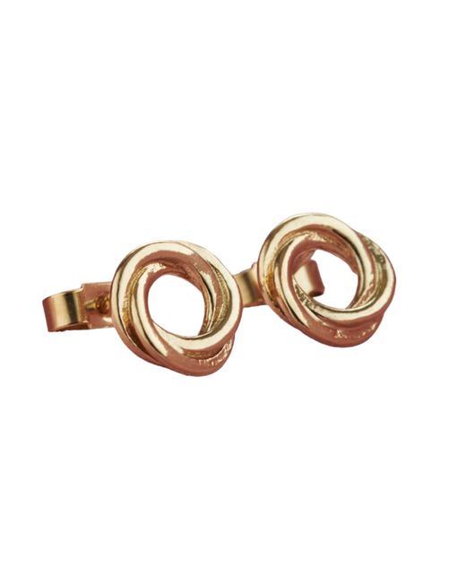 Posh Totty Designs Brown Yellow Gold Plated Russian Ring Stud Earrings
