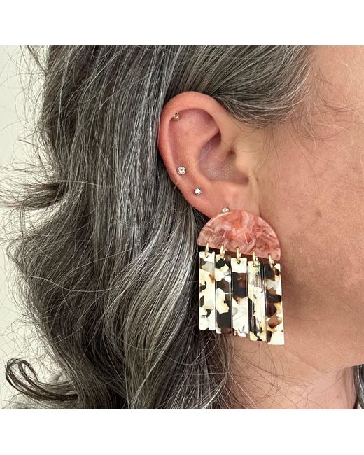 CLOSET REHAB Multicolor Neutrals Fringe Earrings