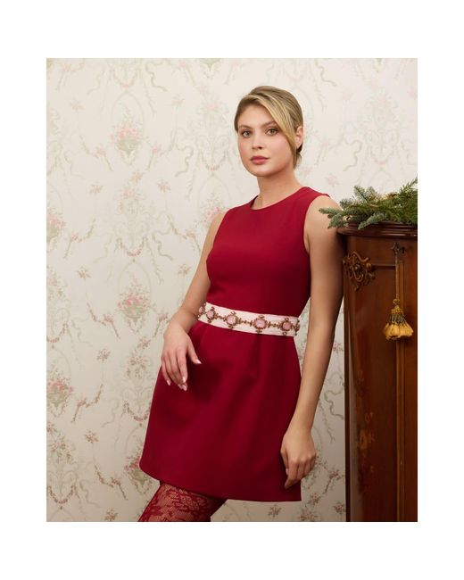 Georgette Red Élise Crimson Mini Dress