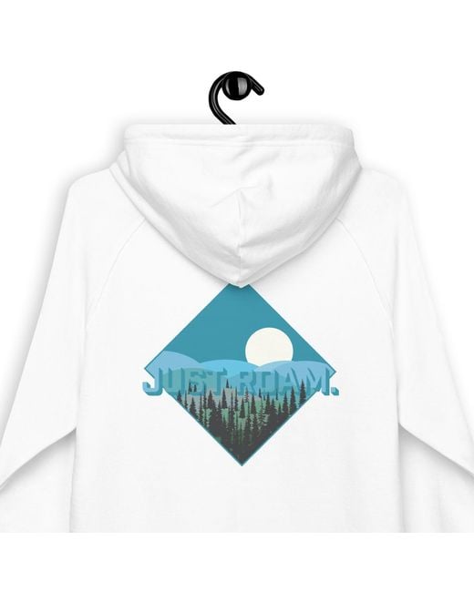 Anchor and Crew White Just Roam. Seeker Organic Cotton Raglan Hoodie
