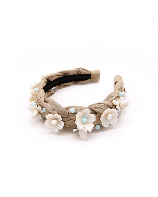 ADIBA Metallic Neutrals Floral Sand Handmade Headband