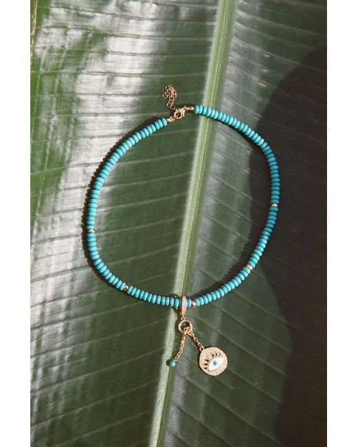 NAiiA Blue Kiki Turquoise Beaded Necklace