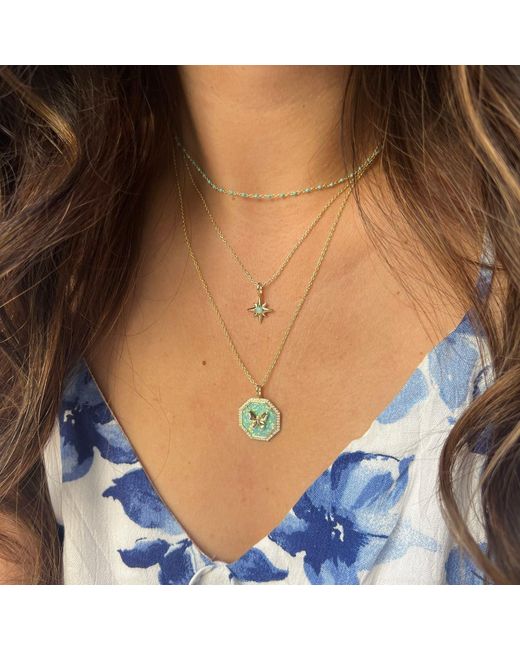 KAMARIA Metallic Opal Star Charm Necklace