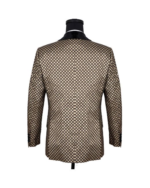 DAVID WEJ Green Washington Jacquard Velvet Shawl Lapel Blazer for men