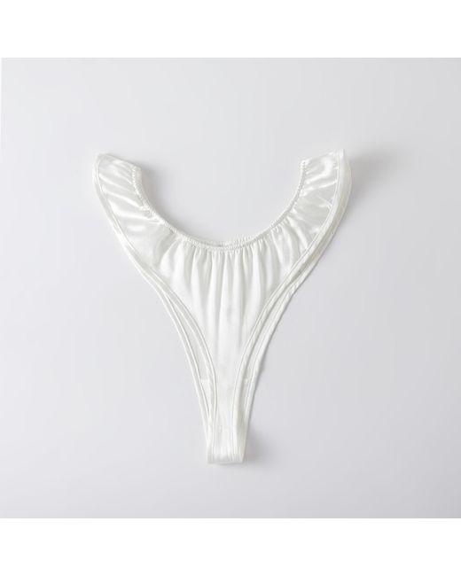 Soft Strokes Silk White Pure Mulberry Silk T-String Pantie
