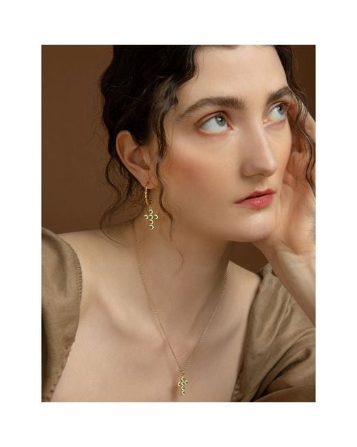 Vintouch Italy Metallic Hope Plated Peridot Hoop Earrings