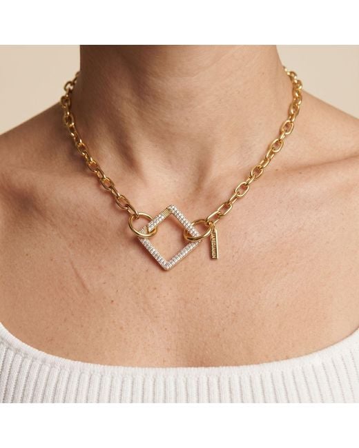Jaredjamin Metallic Pavé Square Clicker Clasp