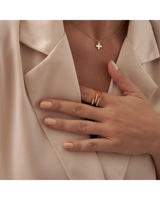 Shabella Nyc Metallic Dual Rectangular Ring
