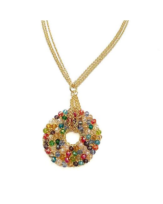 Lavish by Tricia Milaneze Metallic Multicolor Snowdrop Handmade Necklace