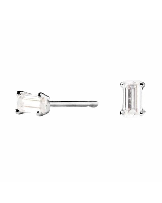 Lee Renee Metallic Moissanite Baguette Earrings
