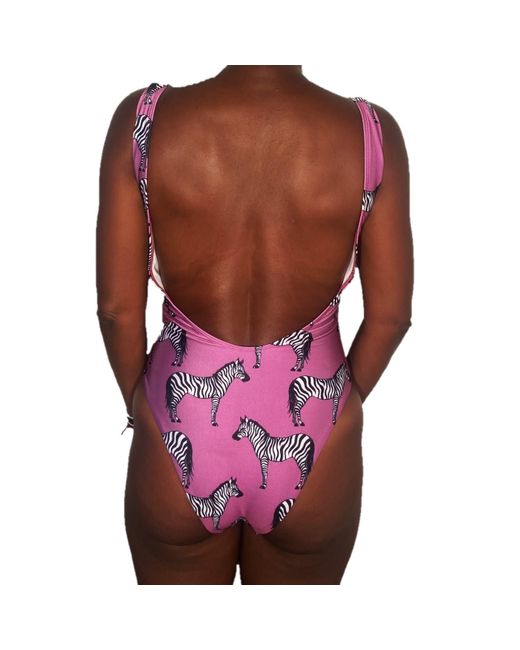 Brasini Swimwear Red Laguna High Cut One Piece Swimsuit With Mesh Sides