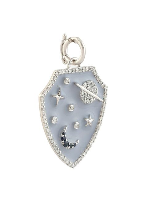 Artisan Metallic 14K Sapphire, Enamel & Diamond Space Pendant