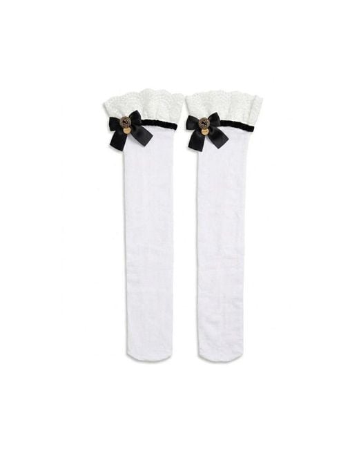 ADIBA White Noir Rosette Lace Socks