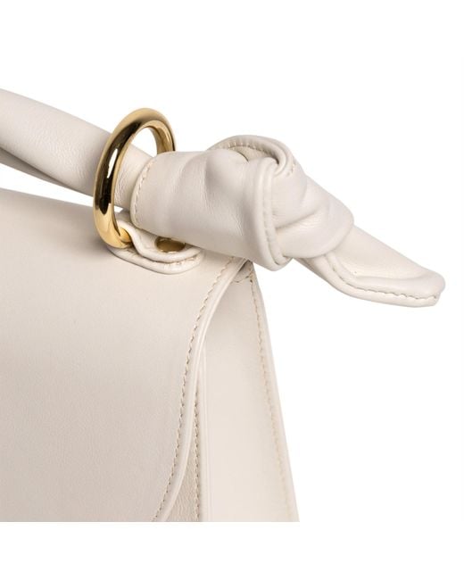 Laura Olaru White Neutrals Ava Cream Leather Bag
