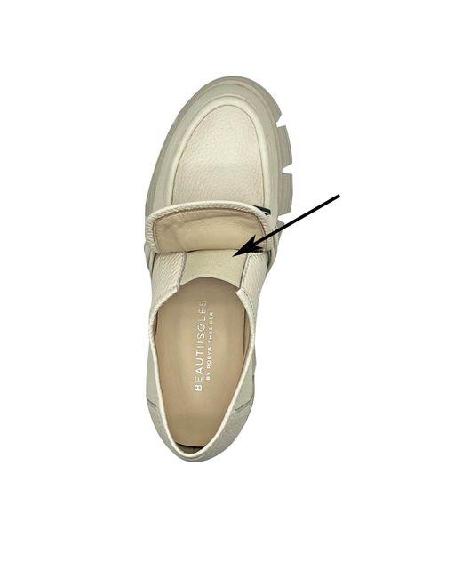 Beautiisoles by Robyn Shreiber Made in Italy White Neutrals Raquel Off- Leather Comfortable Work Evening Lugsole Combat Shootie