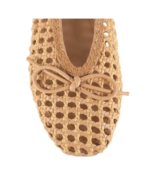 Keith Scarrott Shoes Brown Neutrals Soffiano Taupe Ballet Pump