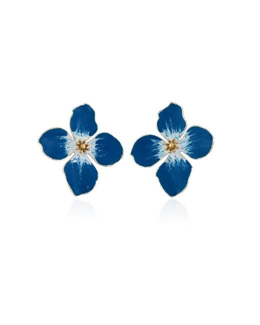 Milou Jewelry Blue Clover Flower Earrings