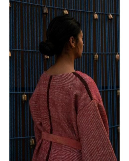 Charkha & Loom Red Rosefinch Kimono