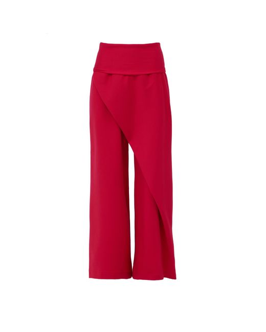 Julia Allert Red Wide Leg Trousers Jersey Pink