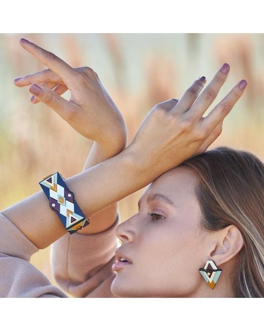 Gissa Bicalho Multicolor Handmade Acrylic Bracelet Kuntur/ Yellow