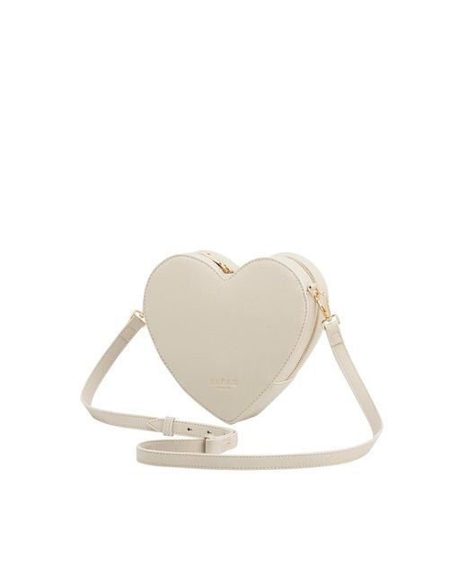 Fable England White Neutrals Heart Crossbody Bag