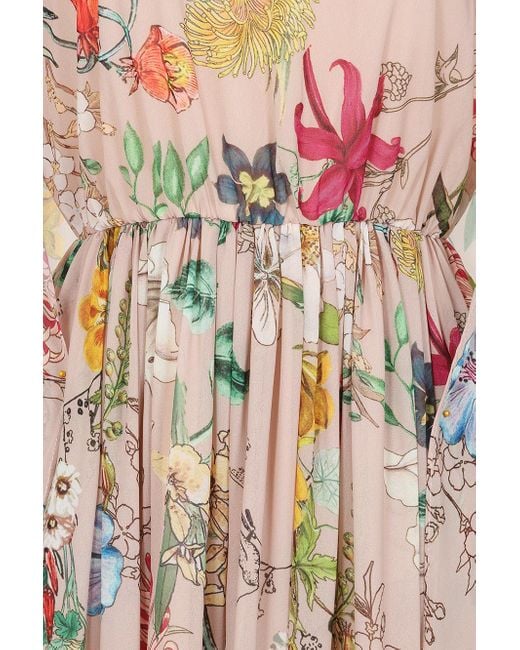 Frock and Frill Multicolor Neutrals Melia Floral Print Cape Sleeve Maxi Dress